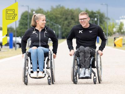 Rennrollstuhlsportler Hannah Cockroft und Nathan Maguire